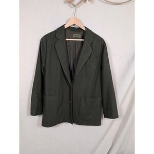 Esprit Vintage Green Coat Jacket Lined Italy Wool Blend Lagenlook Capsule 8